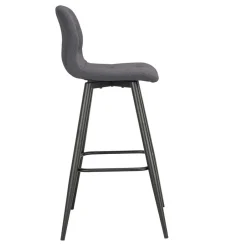 Wohnen Barstühle in Anthrazit Stoffbezug - Una (2er Set)