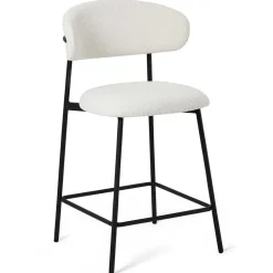 Wohnen Barstühle in Cremeweiß und Schwarz - Bean (2er Set)