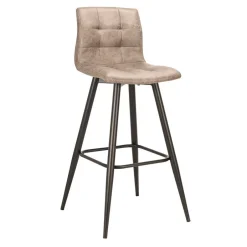 Wohnen Barstühle in Hellbraun Microfaser - Knox (2er Set)