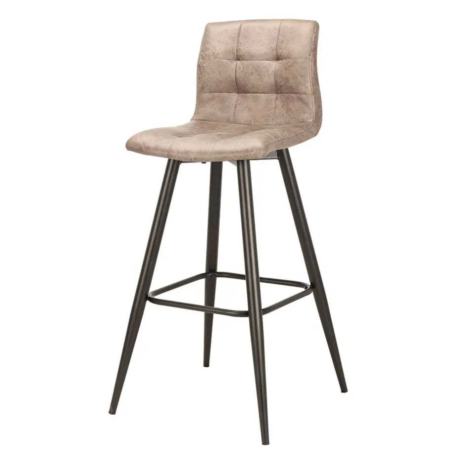 Wohnen Barstühle in Hellbraun Microfaser - Knox (2er Set)