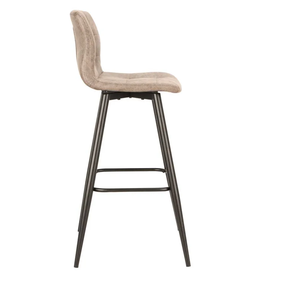 Wohnen Barstühle in Hellbraun Microfaser - Knox (2er Set)