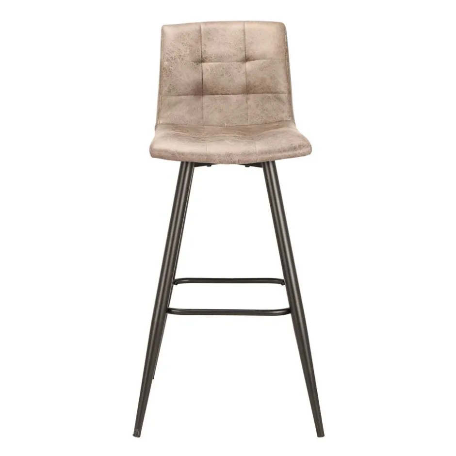 Wohnen Barstühle in Hellbraun Microfaser - Knox (2er Set)