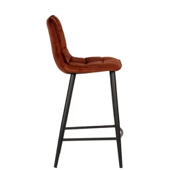 Wohnen Barstühle in Rost Braun Velours - Susa (2er Set)