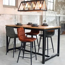 Wohnen Barstühle in Rost Braun Velours - Susa (2er Set)