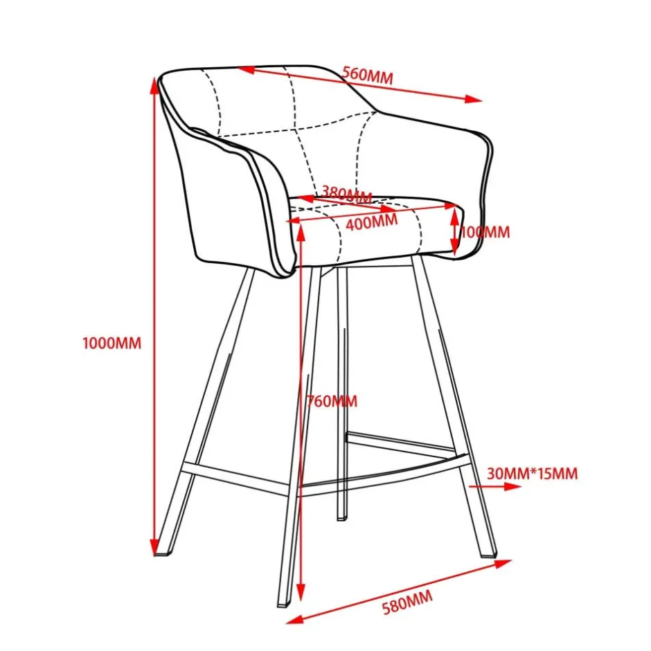 Barstühle mit Armlehnen in Ocker Samt - Betria (2er Set)^Wohnen Sale