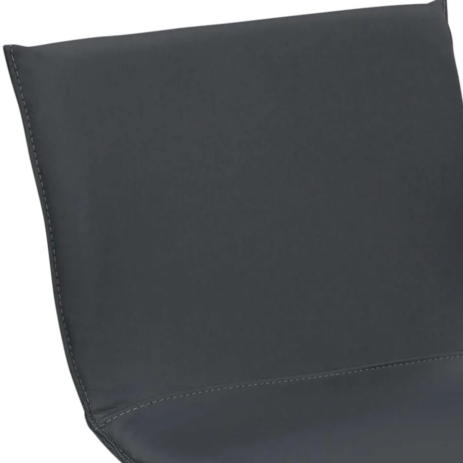 Wohnen Barstuhl aus Echtleder in Anthrazit - Charlena