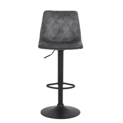 Wohnen Barstuhl aus Microfaser in Grau - Josephina (2er Set)