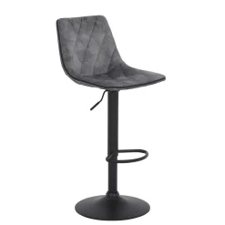 Wohnen Barstuhl aus Microfaser in Grau - Josephina (2er Set)