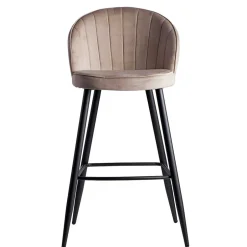 Barstuhl aus Samt in Beige - Narcissan^Wohnen Outlet