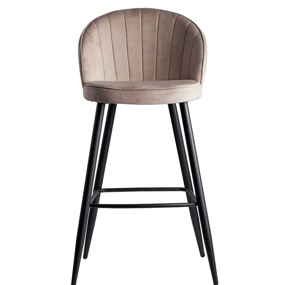 Barstuhl aus Samt in Beige - Narcissan^Wohnen Outlet