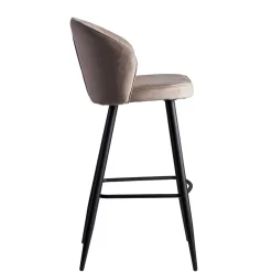 Barstuhl aus Samt in Beige - Narcissan^Wohnen Outlet