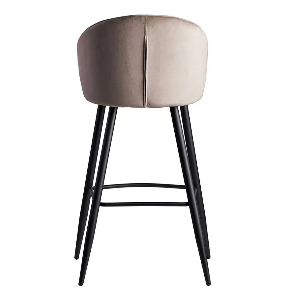 Barstuhl aus Samt in Beige - Narcissan^Wohnen Outlet