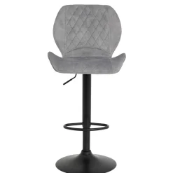 Wohnen Barstuhl aus Velours in Grau - Brooklyn (2er Set)