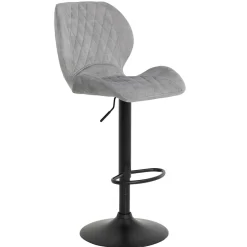 Wohnen Barstuhl aus Velours in Grau - Brooklyn (2er Set)