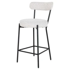 Wohnen Barstuhl in Cremeweiß Boucle - Elliot