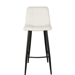 Wohnen Barstuhl in Cremeweiß Bouclebezug - Gray (2er Set)