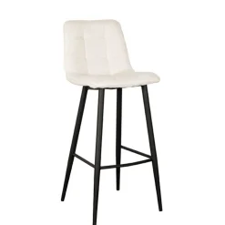 Wohnen Barstuhl in Cremeweiß Bouclebezug - Gray (2er Set)