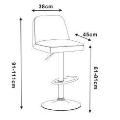 Wohnen Barstuhl in Grau und Schwarz - Kedniel