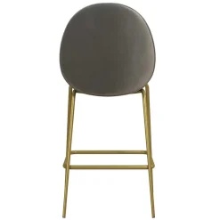 Wohnen Barstuhl in Hellgrau und Messing - Loreo