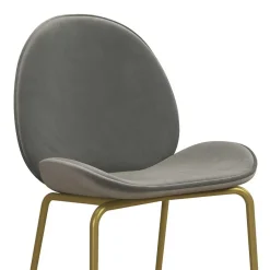 Wohnen Barstuhl in Hellgrau und Messing - Loreo