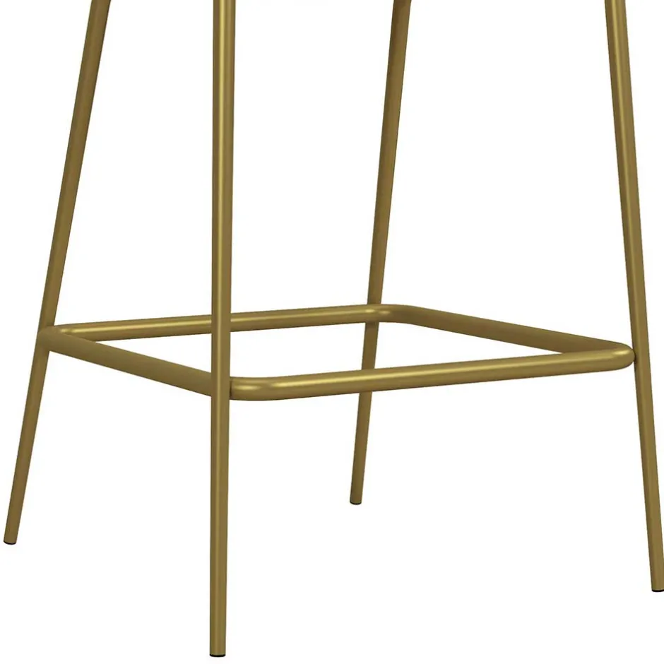 Wohnen Barstuhl in Hellgrau und Messing - Loreo