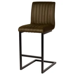 Wohnen Barstuhl in Oliv Grün Microfaserbezug - Lnyza (2er Set)