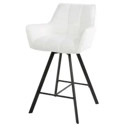 Wohnen Barstuhl mit Drehgestell in Creme Boucle - Queen (2er Set)