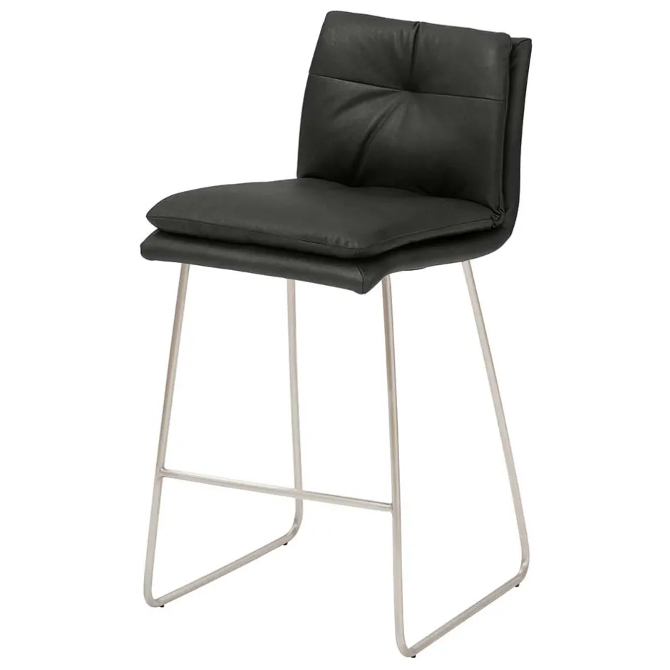 Wohnen Barstuhl mit Kufengestell Edelstahl modern - Avila