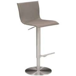 Wohnen Barstuhl mit Ledersitz in Taupe - Tanko