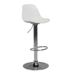 Wohnen Barstuhl mit Schalensitz in Weiß & Chrom - Vorgaz