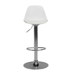 Wohnen Barstuhl mit Schalensitz in Weiß & Chrom - Vorgaz