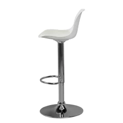 Wohnen Barstuhl mit Schalensitz in Weiß & Chrom - Vorgaz