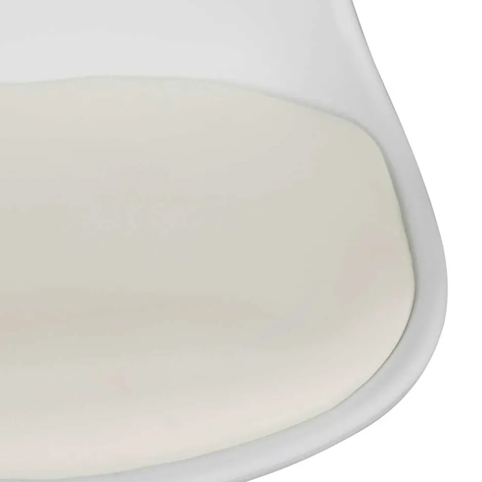 Wohnen Barstuhl mit Schalensitz in Weiß & Chrom - Vorgaz