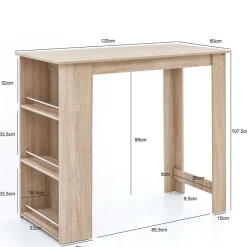 Bartisch mit Regal in Sonoma-Eiche - Calls^Wohnen New