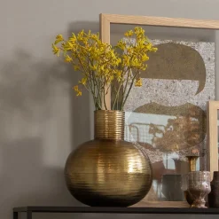 Wohnen Bauchige Vasen in Altmessingfarben - Miriam (2er Set)