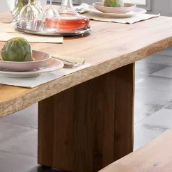 Wohnen Baumesstisch aus Wildeiche Massivholz - Cantinos