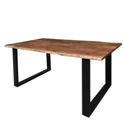 Wohnen Baumkante Designtisch aus Akazie in Nussbaumfarben - Ondeon