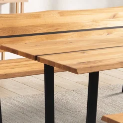 Wohnen Baumkante Esszimmertisch aus Wildeiche massiv - Jessmine