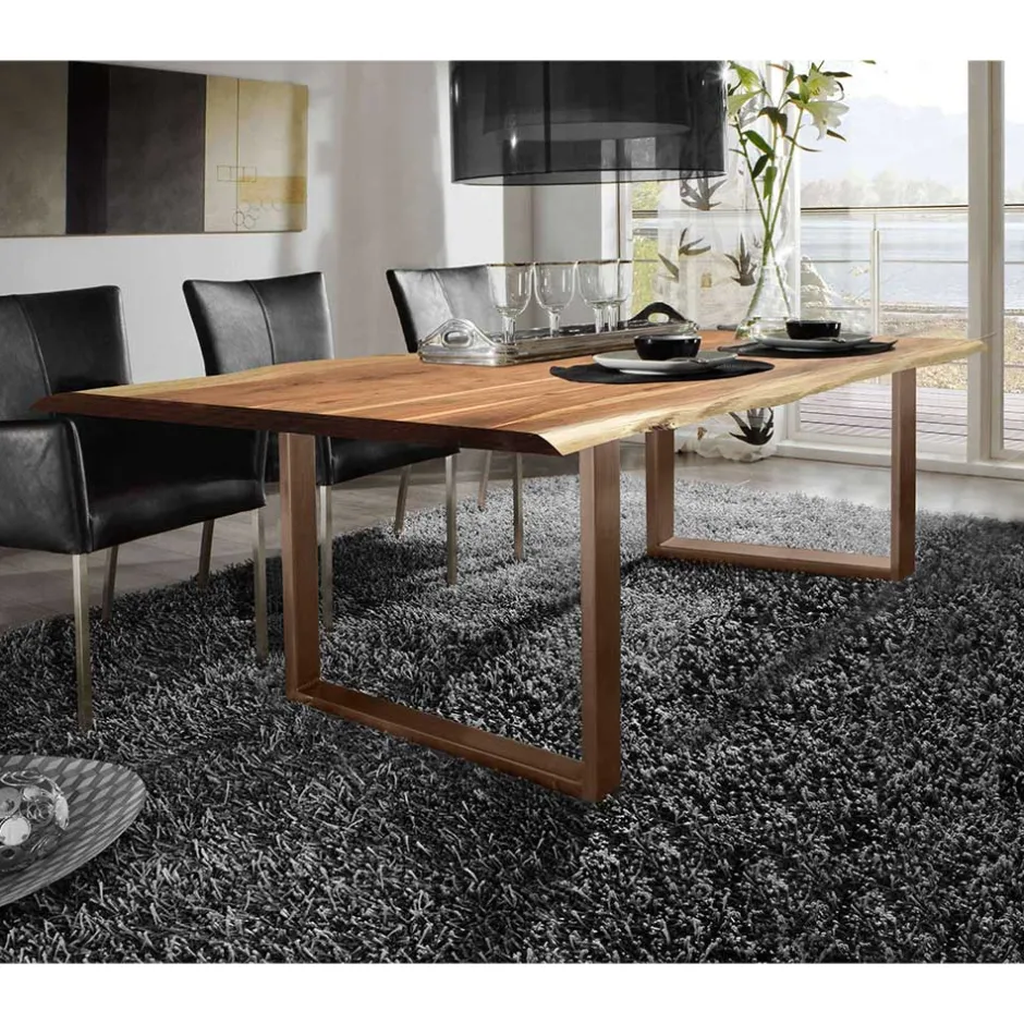 Wohnen Baumkante Esszimmertisch mit U-Gestell Braun - Jeguta