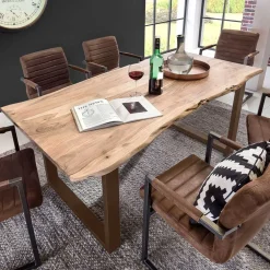 Wohnen Baumkante Esszimmertisch mit U-Gestell Braun - Jeguta