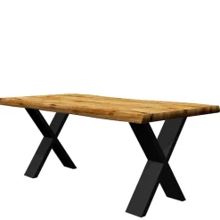 Wohnen Baumkante Tisch mit X-Füßen in 12 Größen - Isacco