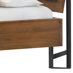 Wohnen Baumkante Wildeiche Bett mit Metall Himmel Gestell - Agadi