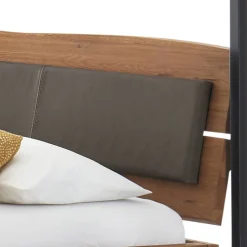 Wohnen Baumkante Wildeiche Bett mit Metall Himmel Gestell - Agadi