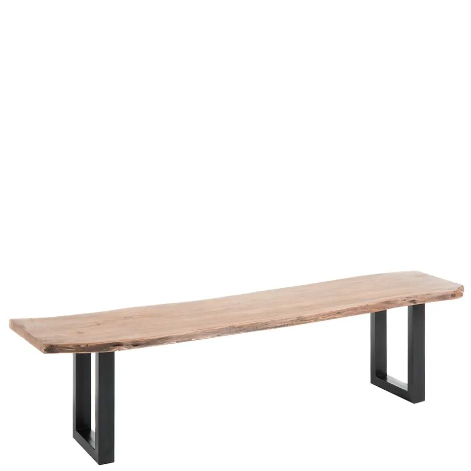 Baumkanten Esstisch Bank aus Akazie geölt - Ludias^Wohnen New