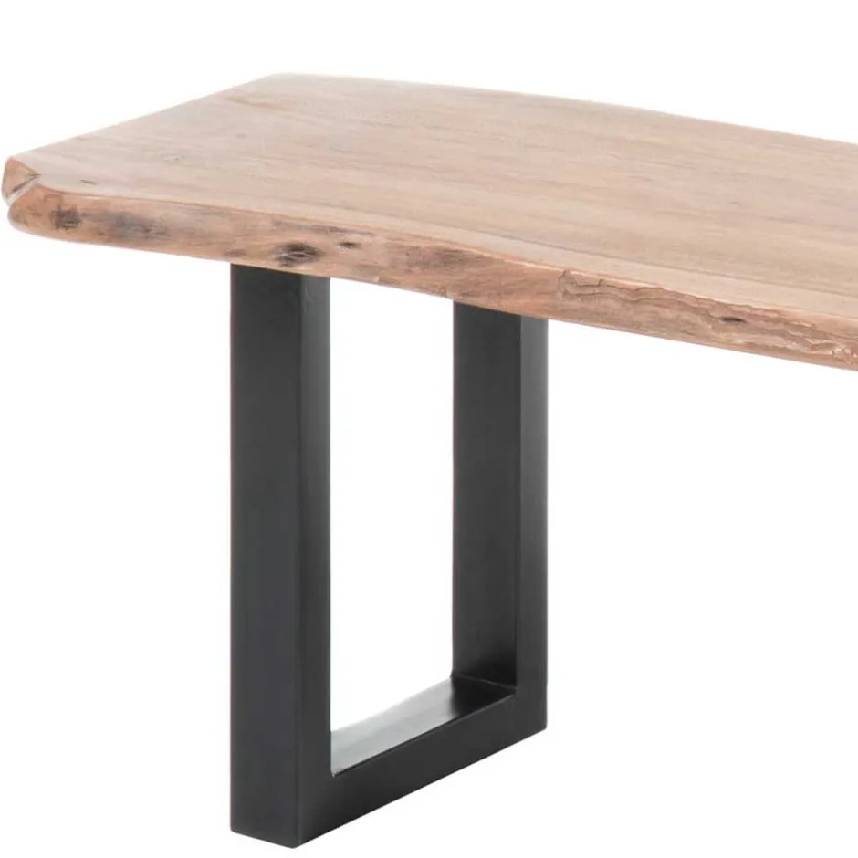 Baumkanten Esstisch Bank aus Akazie geölt - Ludias^Wohnen New