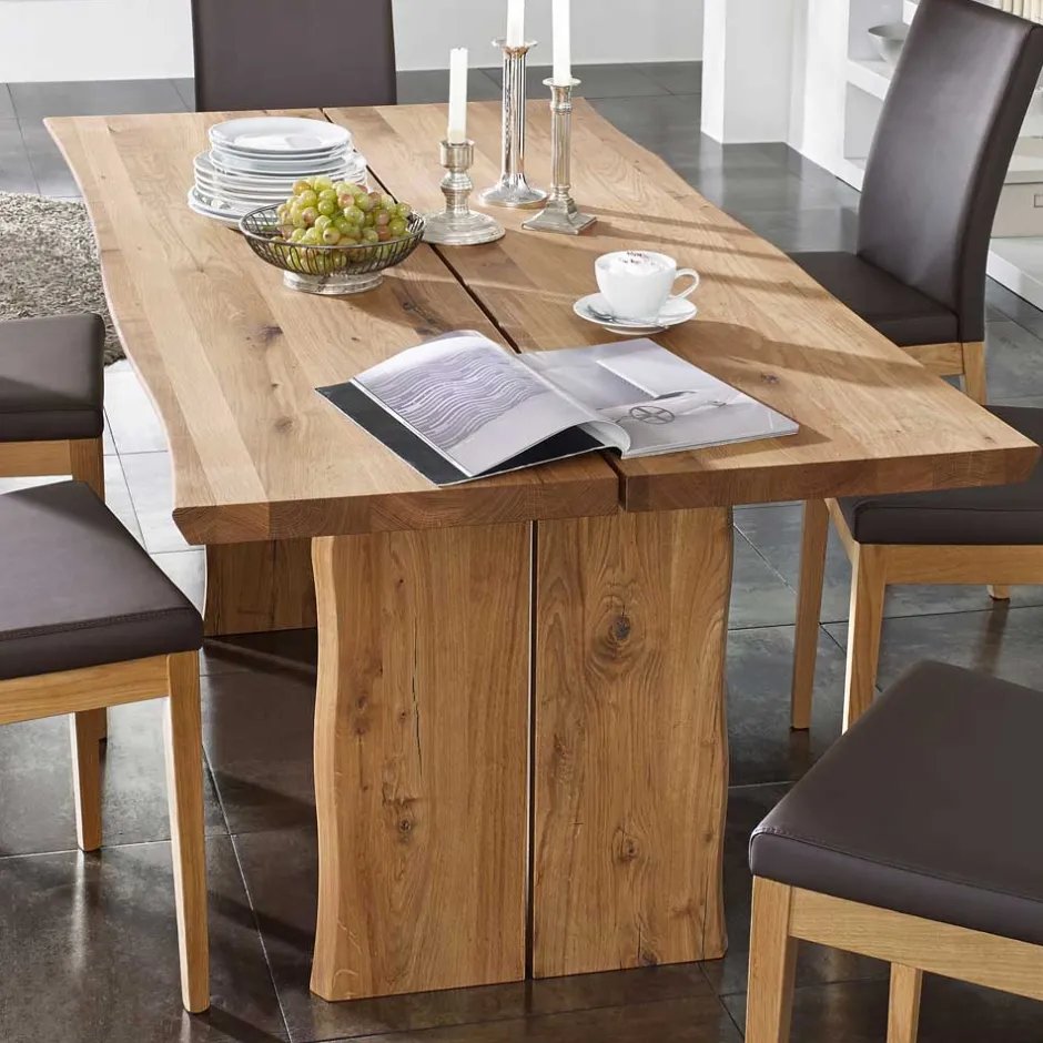 Wohnen Baumkanten Esstisch Sympatia aus Wildeiche Massivholz