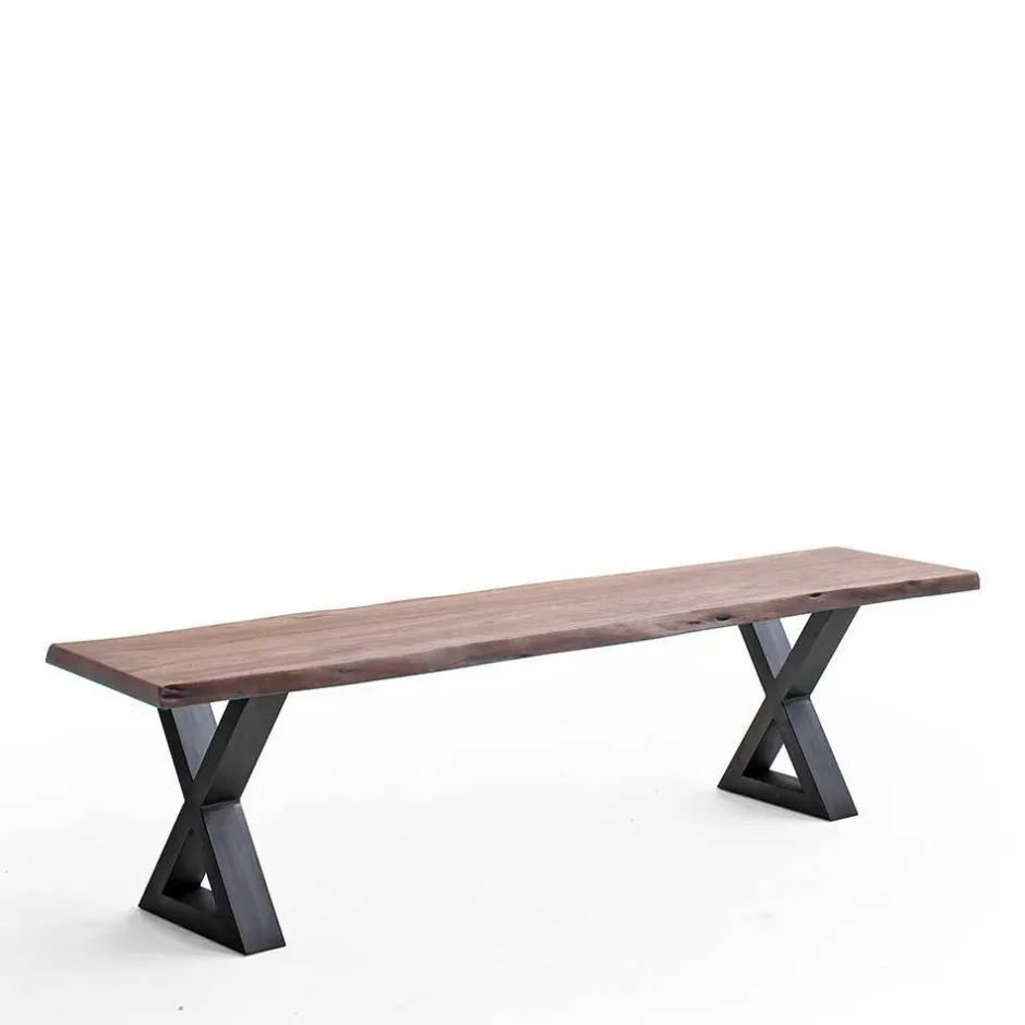 Wohnen Baumkanten Esstisch-Bank in Walnuss - Gianmario