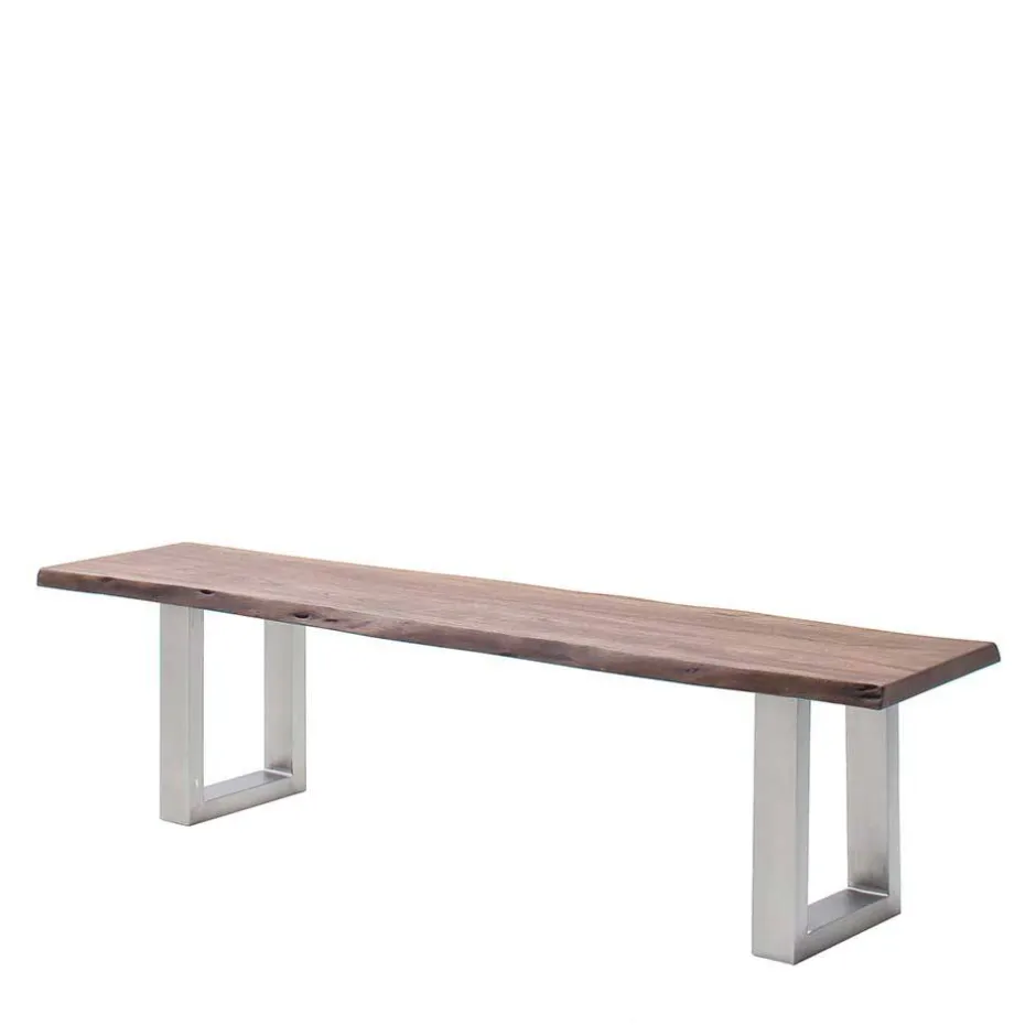 Baumkanten Esstischbank mit Bügelgestell - Lydija^Wohnen Discount
