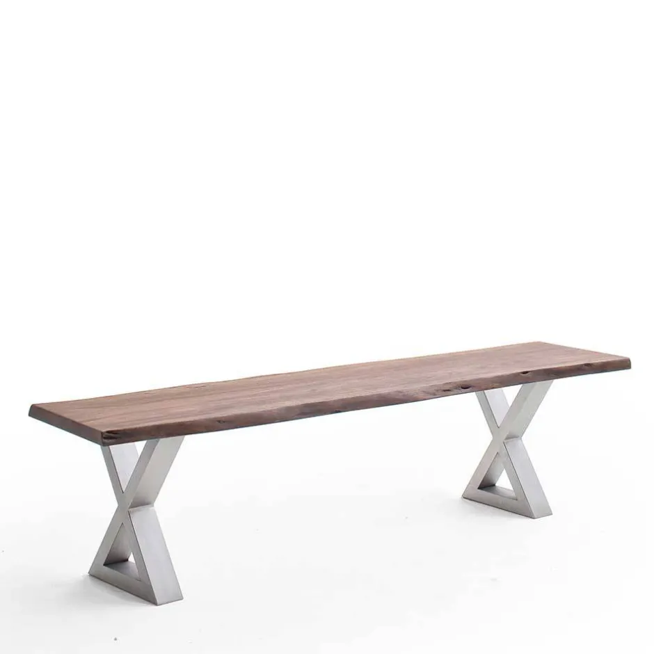 Wohnen Baumkanten Esszimmerbank in Walnuss - Veit