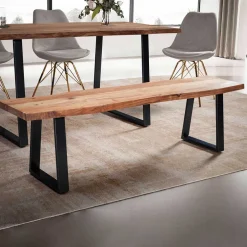 Wohnen Baumkanten Küchenbank mit Trapezbeinen - Pafigona